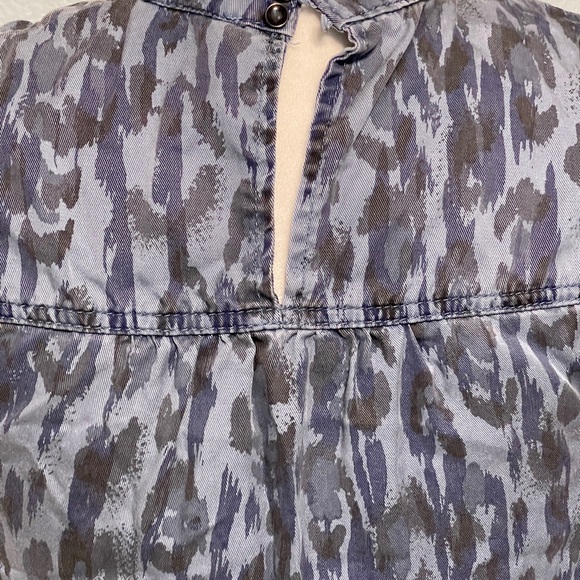 Anthropologie Blue Paisley Tiered Ruffle Dress Boho Cottagecore Romantic Medium - Picture 6 of 11